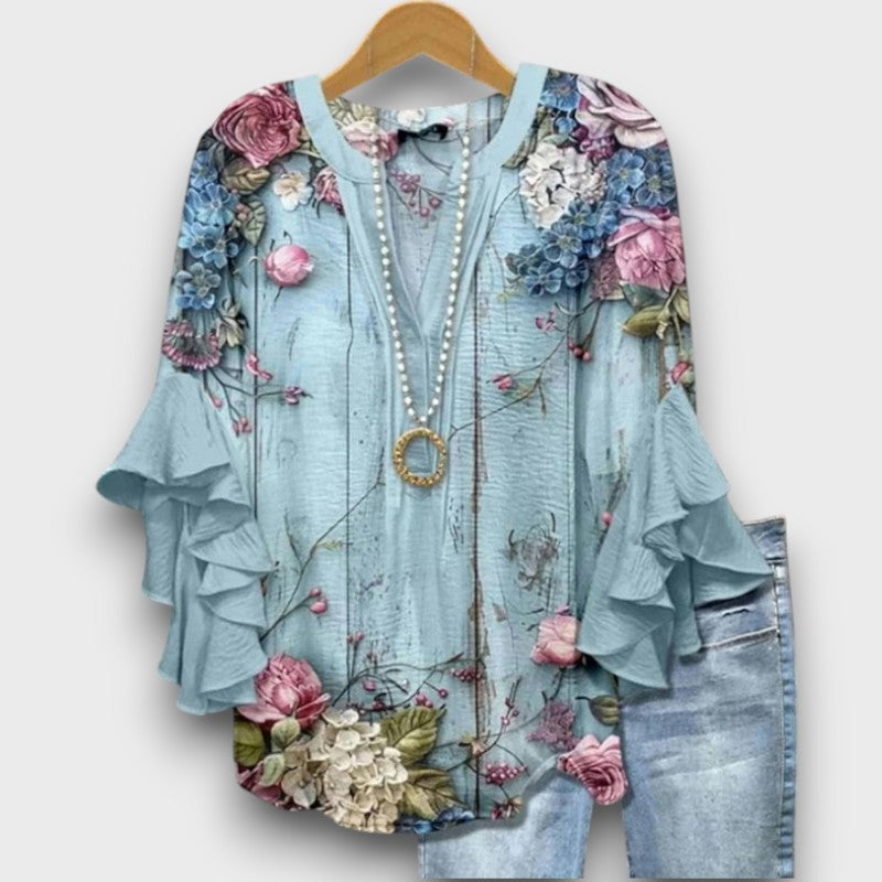 Lucy - Vintage Blouse with Floral Design