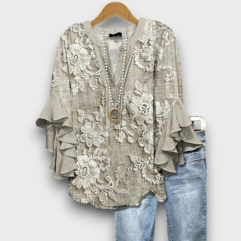 Evie - Vintage blouse with floral pattern
