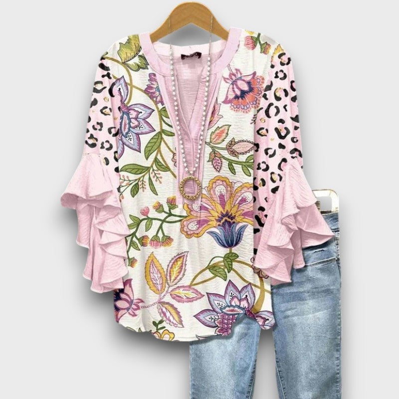 Evelyn - Vintage Blouse with Flowers