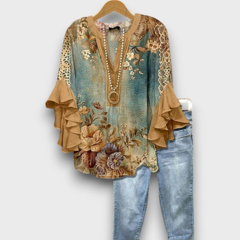 Sophia - Vintage blouse with floral design