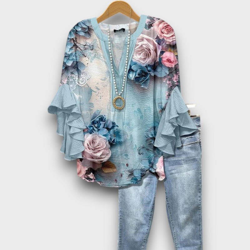 Alexis - Vintage blouse with floral design