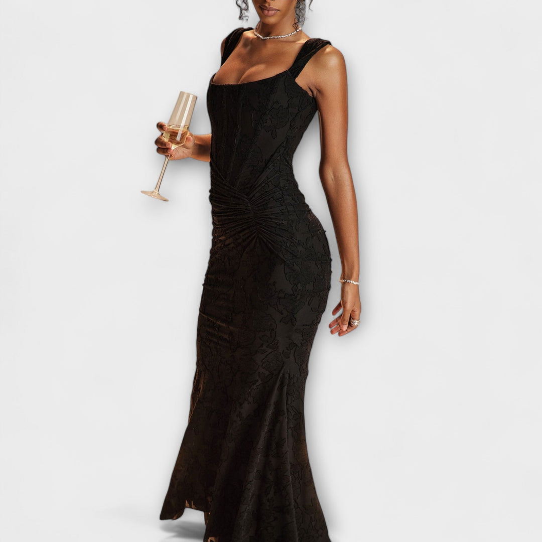 Jacqueline - Long dress with refined corset