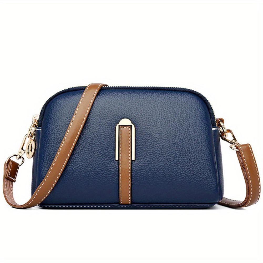 Mila -  Litchi Embossed Crossbody Bag