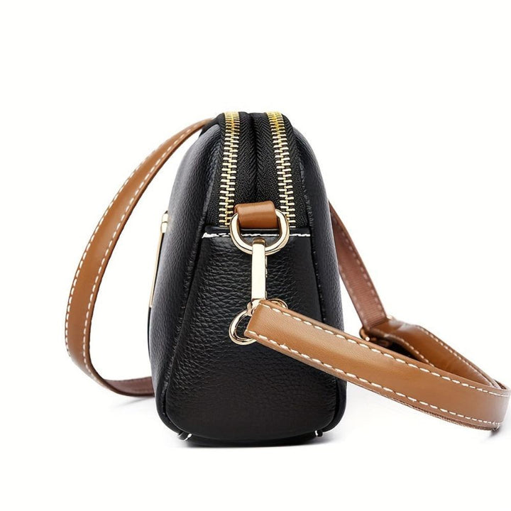 Mila -  Litchi Embossed Crossbody Bag