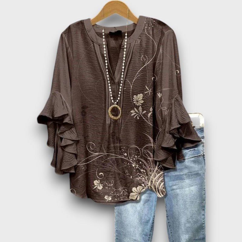 Mackenzie - Vintage blouse with floral pattern