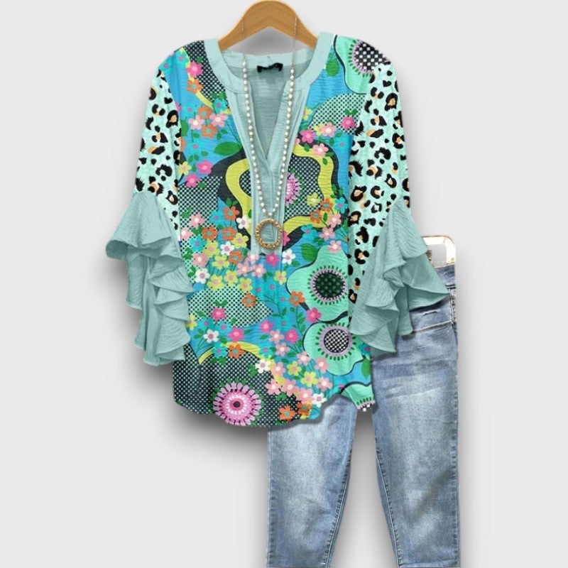 Penelope - Vintage Blouse with Floral Design