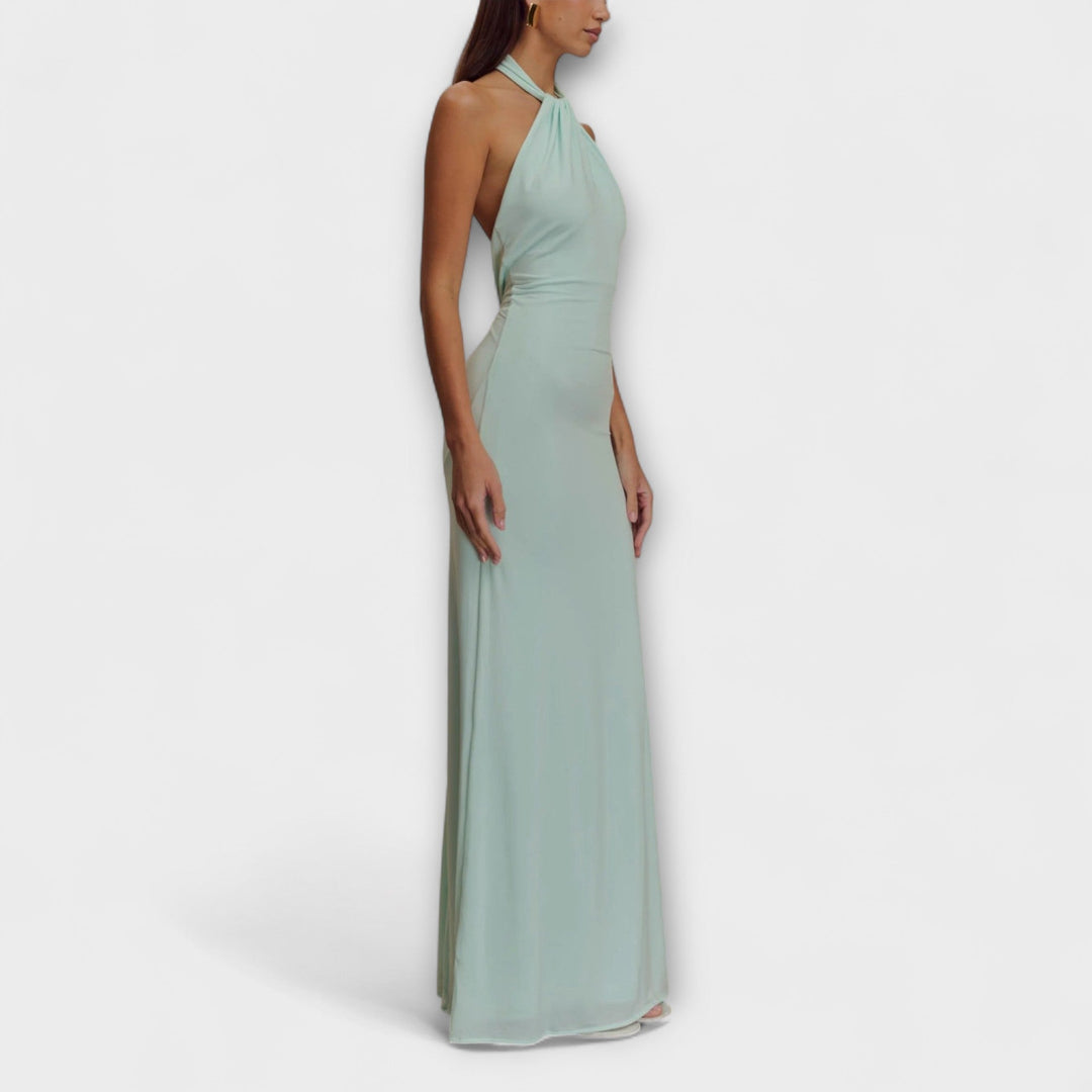 Amanda - Slinky Halter Maxi Dress