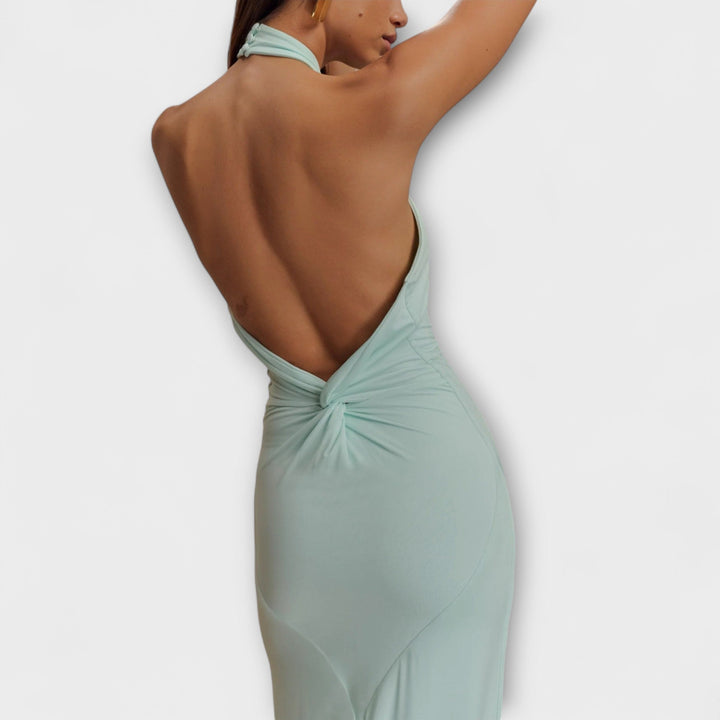 Amanda - Slinky Halter Maxi Dress