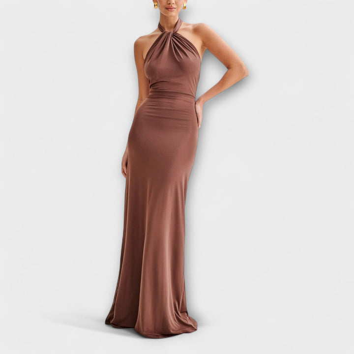 Amanda - Slinky Halter Maxi Dress