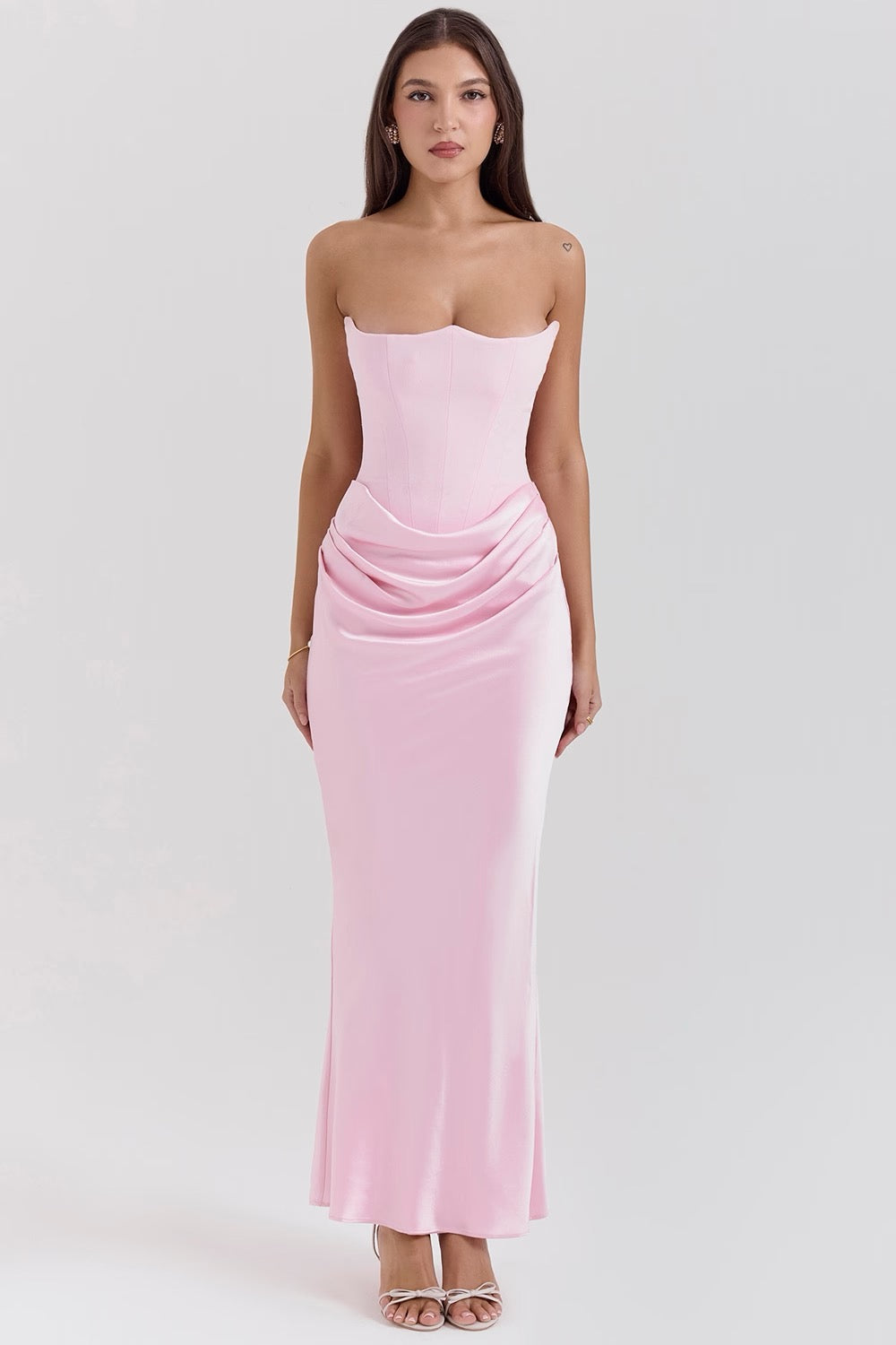 Beverly - Elegant Retro Solid Color Strapless Party Dress