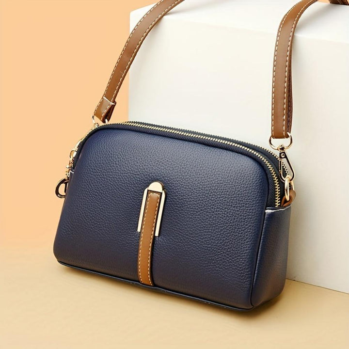 Mila -  Litchi Embossed Crossbody Bag