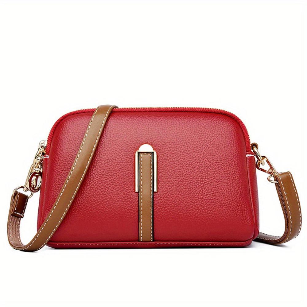 Mila -  Litchi Embossed Crossbody Bag