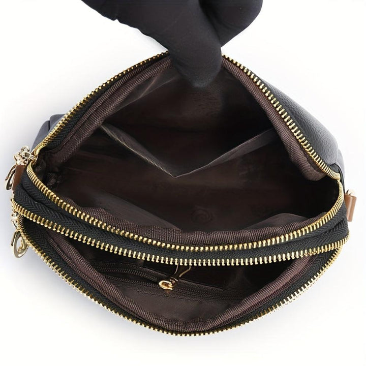 Mila -  Litchi Embossed Crossbody Bag