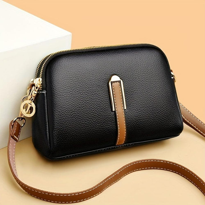 Mila -  Litchi Embossed Crossbody Bag