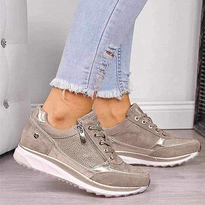 Olivia -  Zip-Up Orthopedic Sneakers