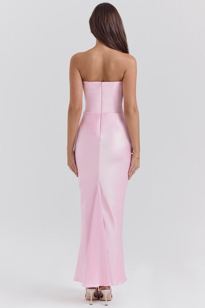 Beverly - Elegant Retro Solid Color Strapless Party Dress