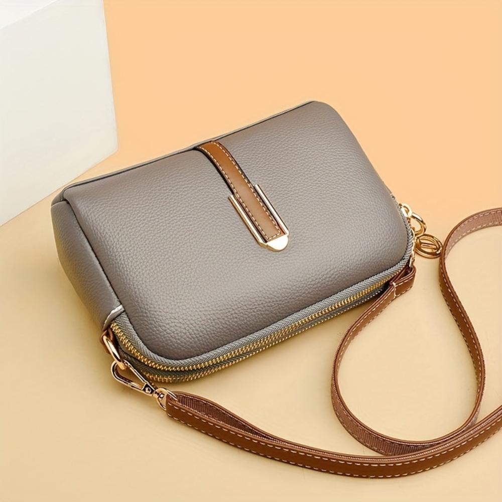 Mila -  Litchi Embossed Crossbody Bag