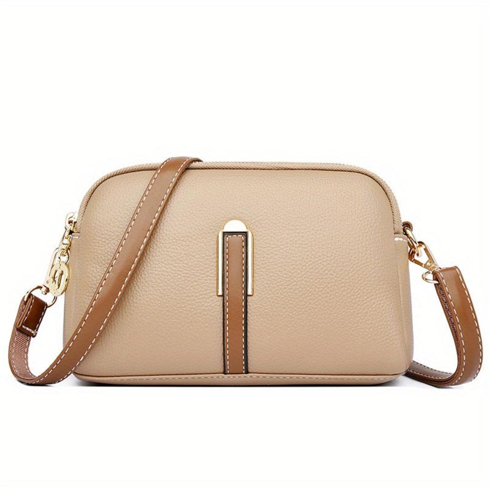 Mila -  Litchi Embossed Crossbody Bag