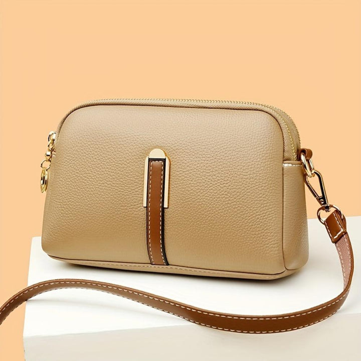 Mila -  Litchi Embossed Crossbody Bag