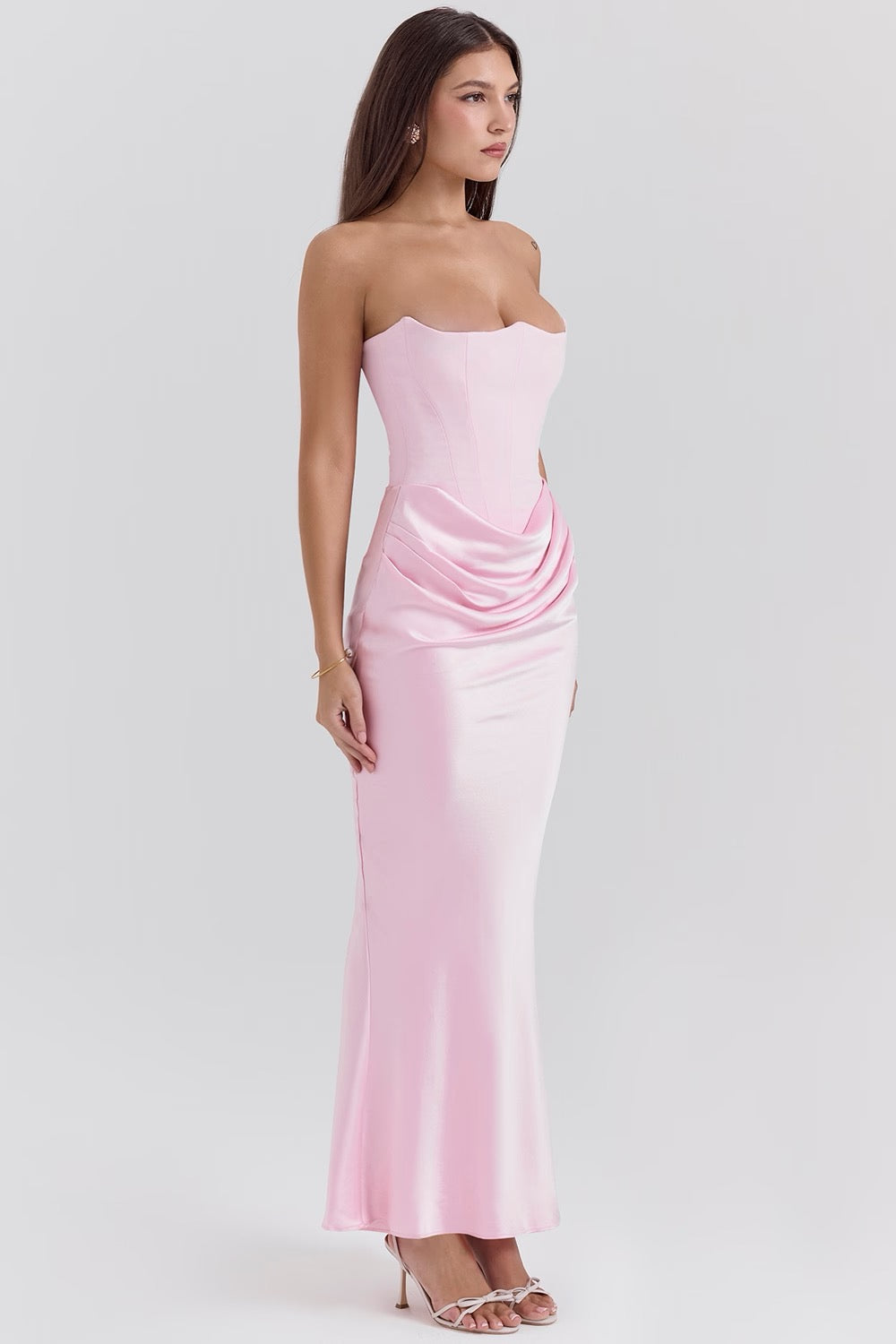 Beverly - Elegant Retro Solid Color Strapless Party Dress