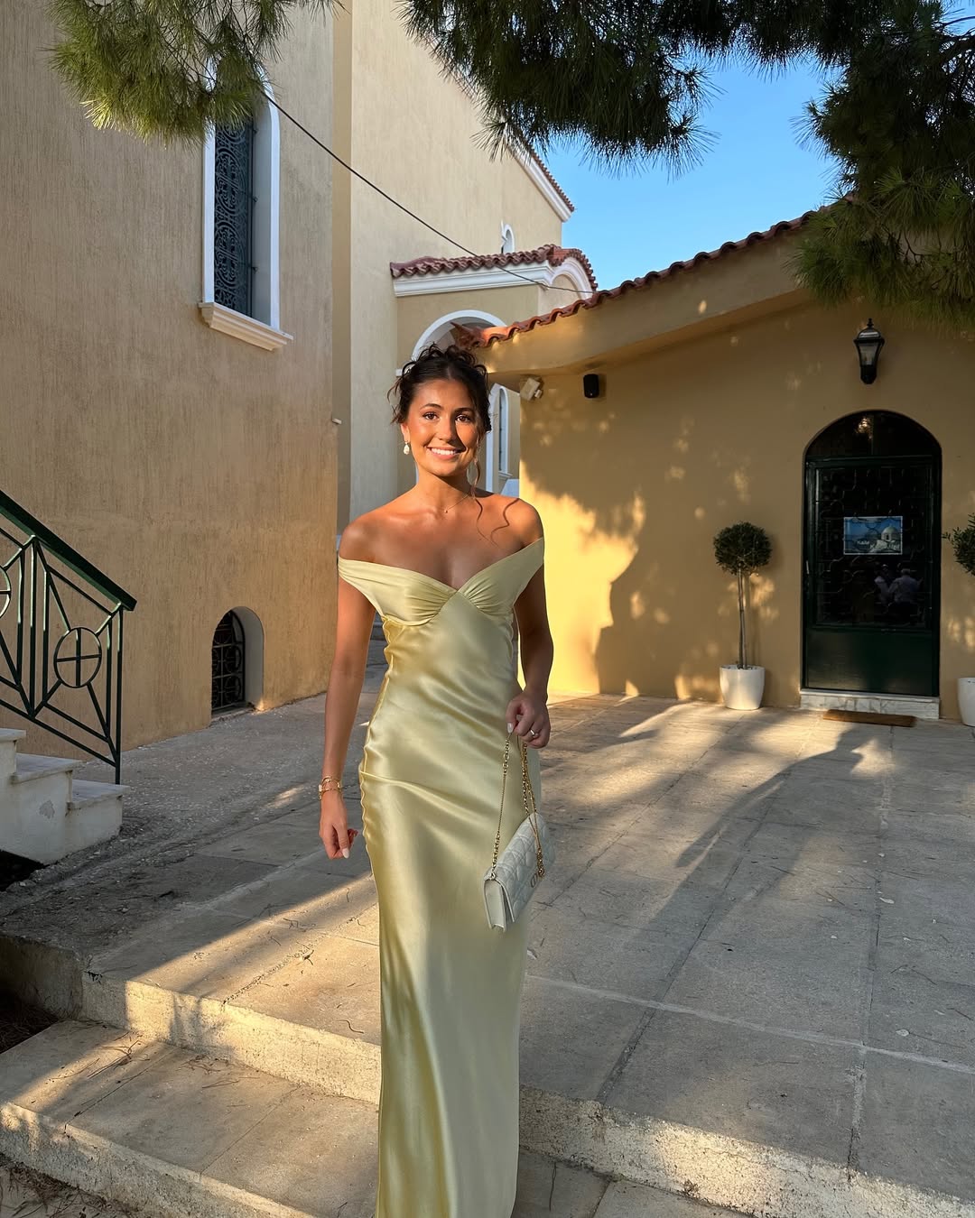 Rachel - Strapless Satin Off-Shoulder Evening Dress