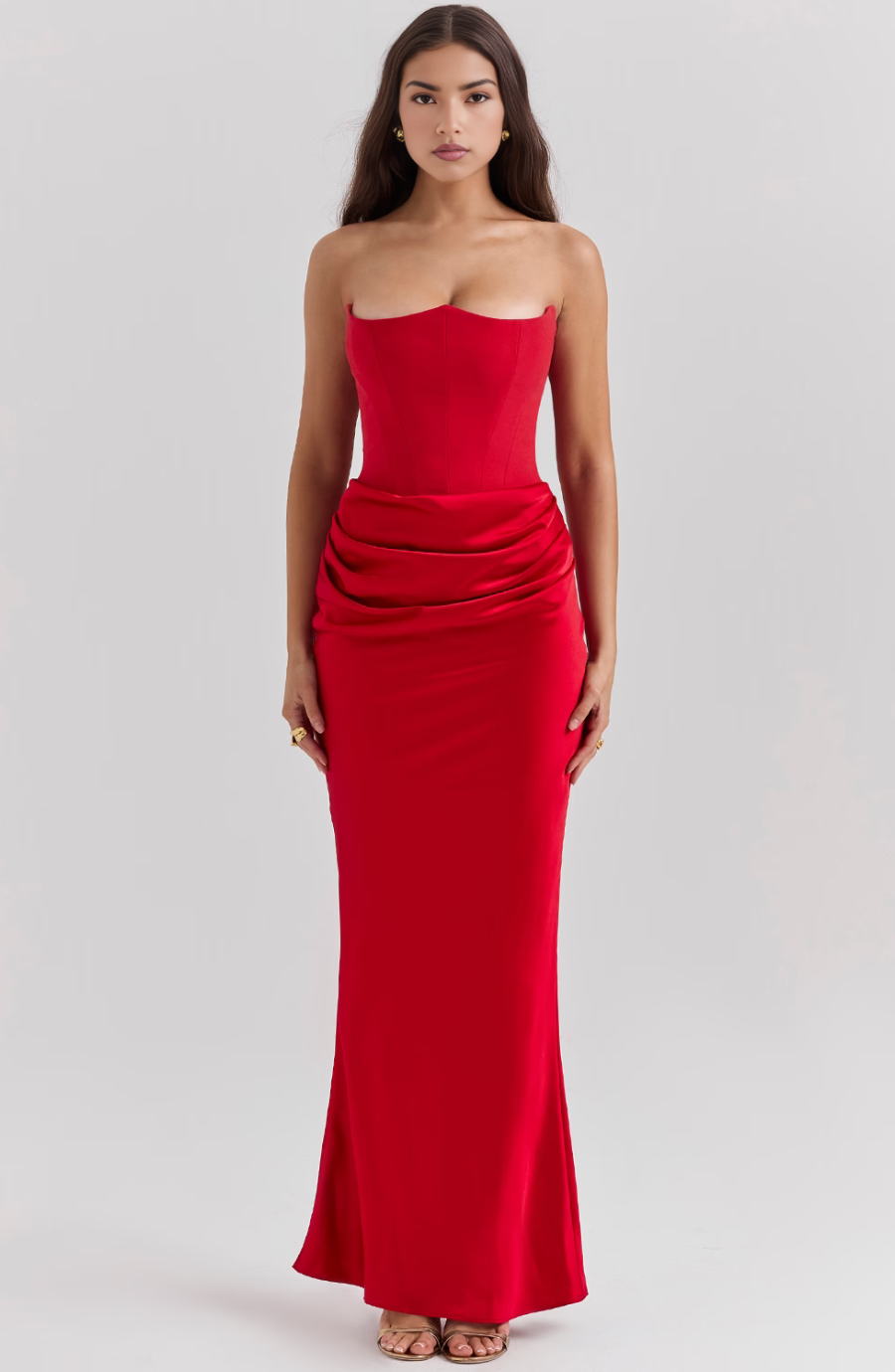 Beverly - Elegant Retro Solid Color Strapless Party Dress