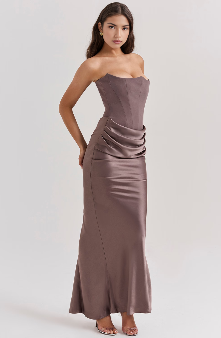 Beverly - Elegant Retro Solid Color Strapless Party Dress
