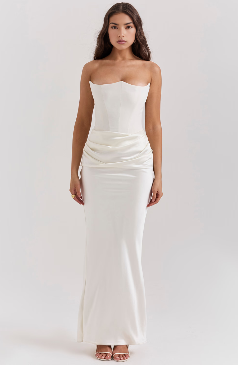Beverly - Elegant Retro Solid Color Strapless Party Dress