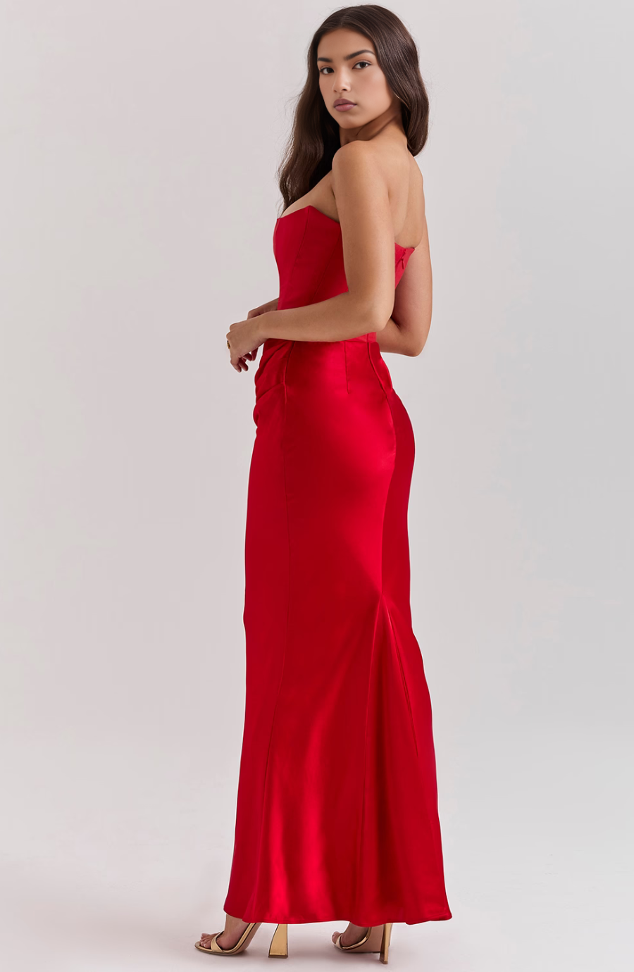 Beverly - Elegant Retro Solid Color Strapless Party Dress