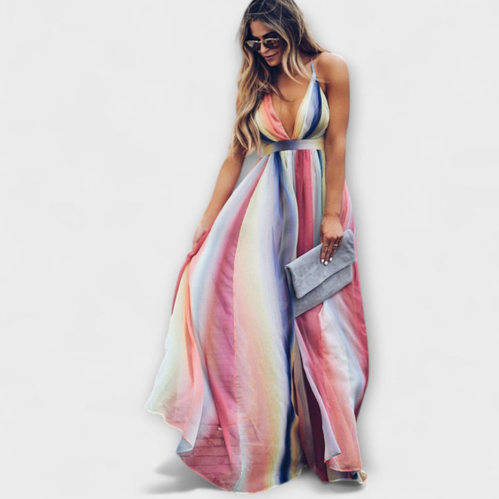 Vanessa - Colorful Striped Women's Dress