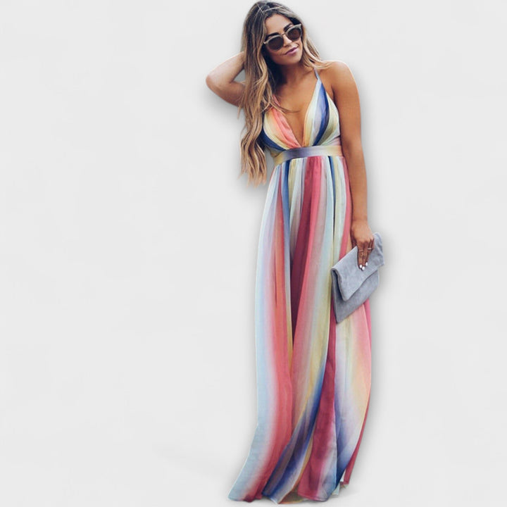 Vanessa - Colorful Striped Women's Dress