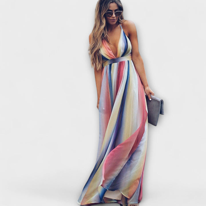 Vanessa - Colorful Striped Women's Dress