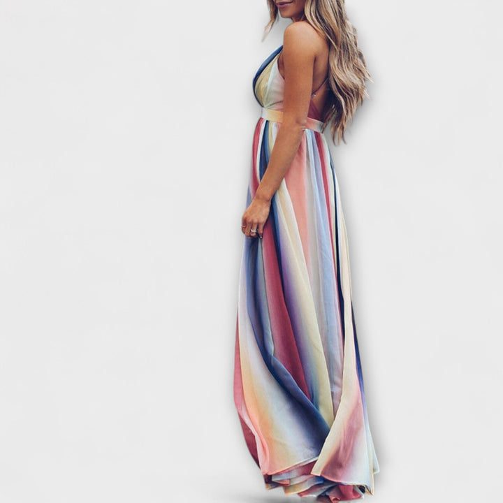 Vanessa - Colorful Striped Women's Dress