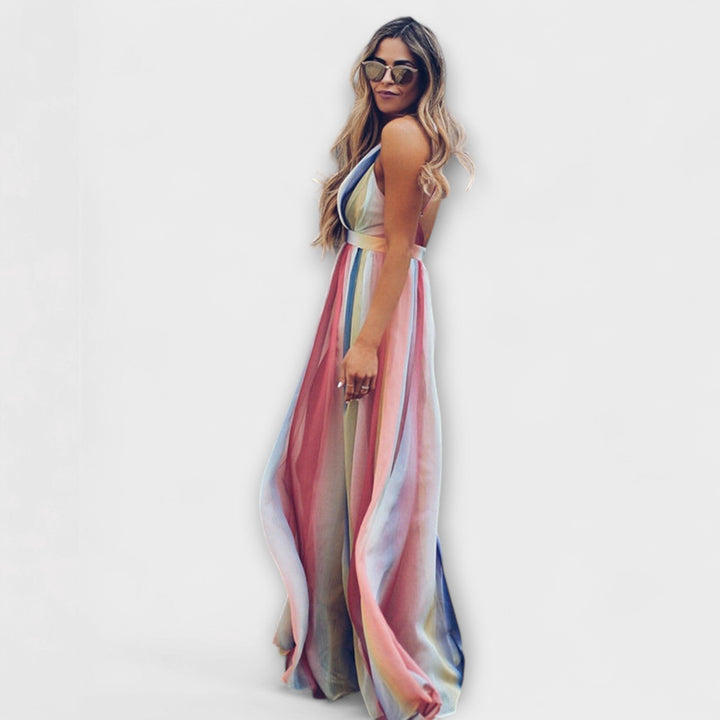 Vanessa - Colorful Striped Women's Dress