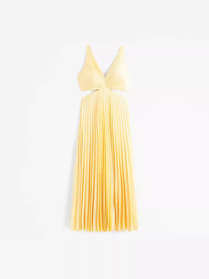 Mandy - Trendy V-Neck Solid Color Maxi Dress
