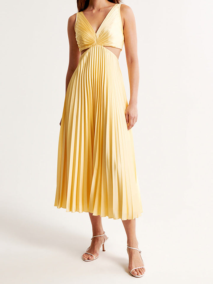 Mandy - Trendy V-Neck Solid Color Maxi Dress