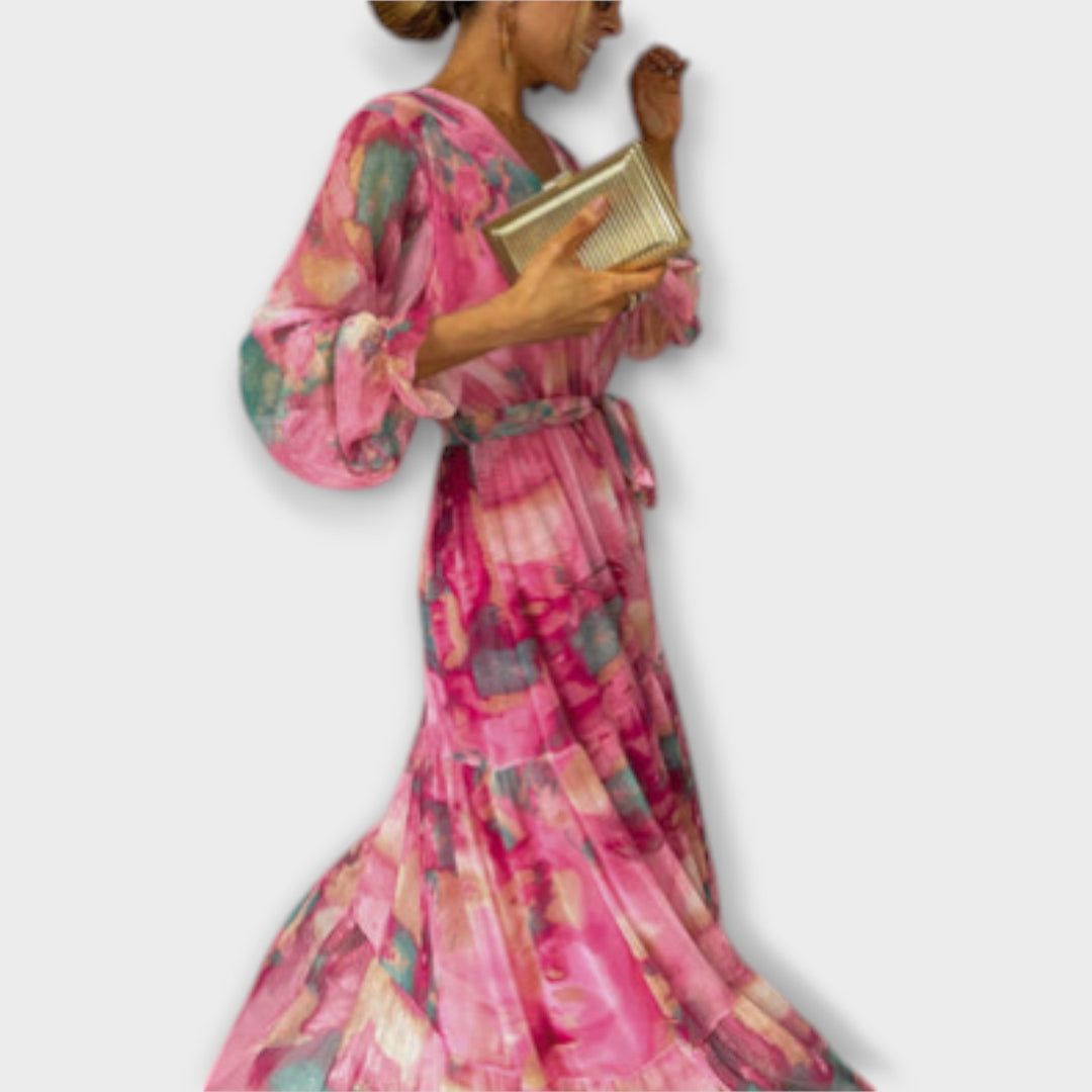 Kimberly - Watercolor Maxi Dress