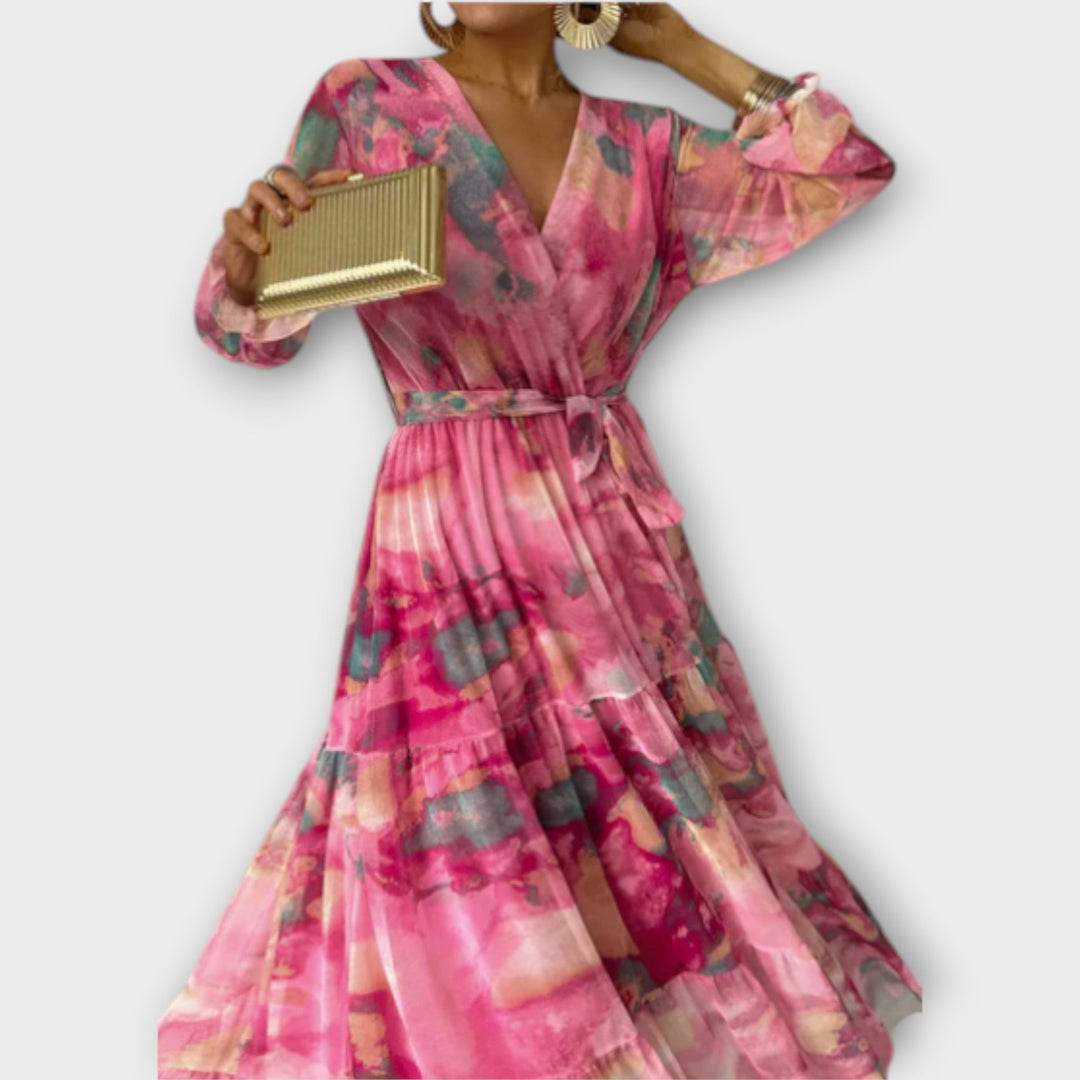 Kimberly - Watercolor Maxi Dress