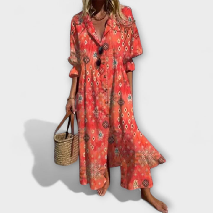 Patricia - Flattering Maxi Dress with Belly Coverage