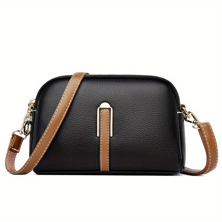 Mila -  Litchi Embossed Crossbody Bag