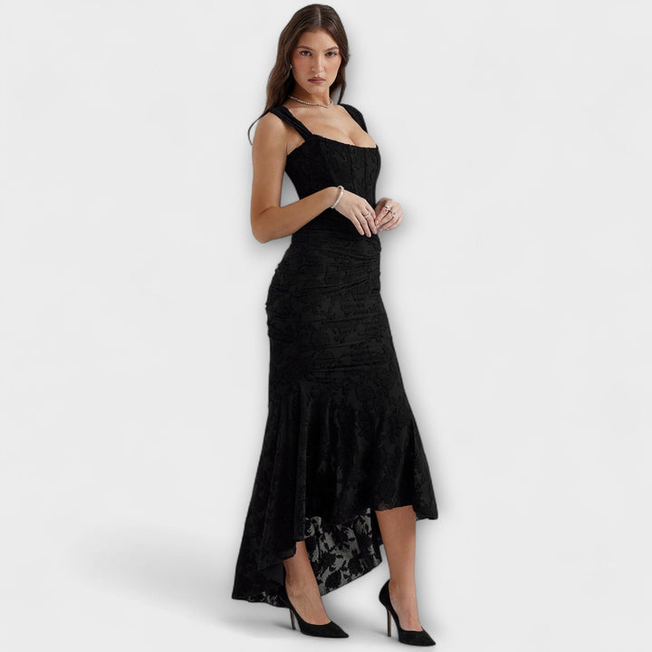 Jacqueline - Long dress with refined corset