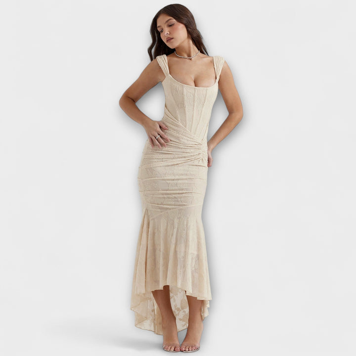 Jacqueline - Long dress with refined corset