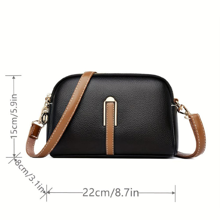 Mila -  Litchi Embossed Crossbody Bag