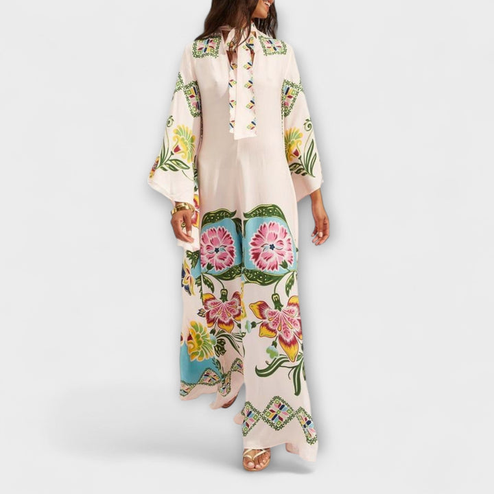 Tanya -Dress with Floral Pattern and Flowing Design