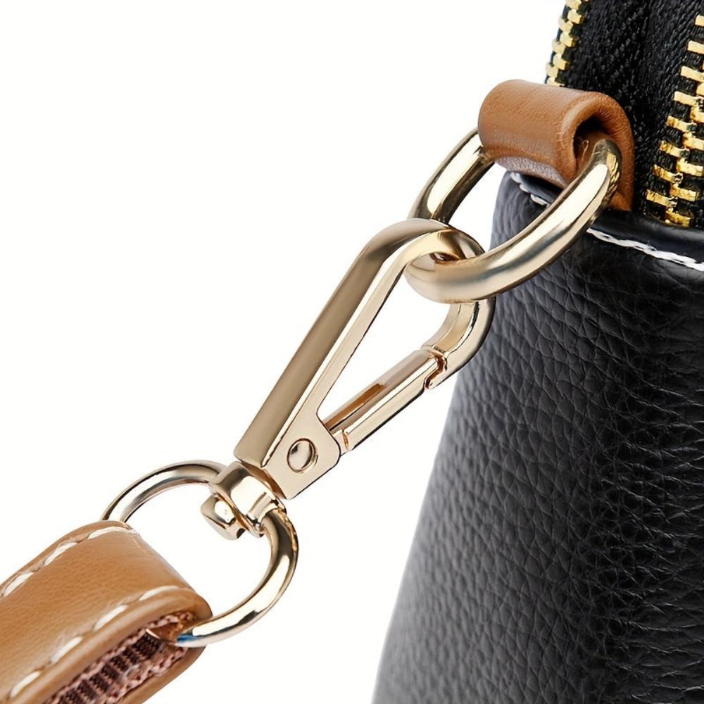 Mila -  Litchi Embossed Crossbody Bag