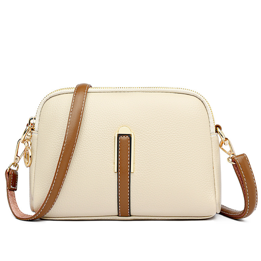 Mila -  Litchi Embossed Crossbody Bag