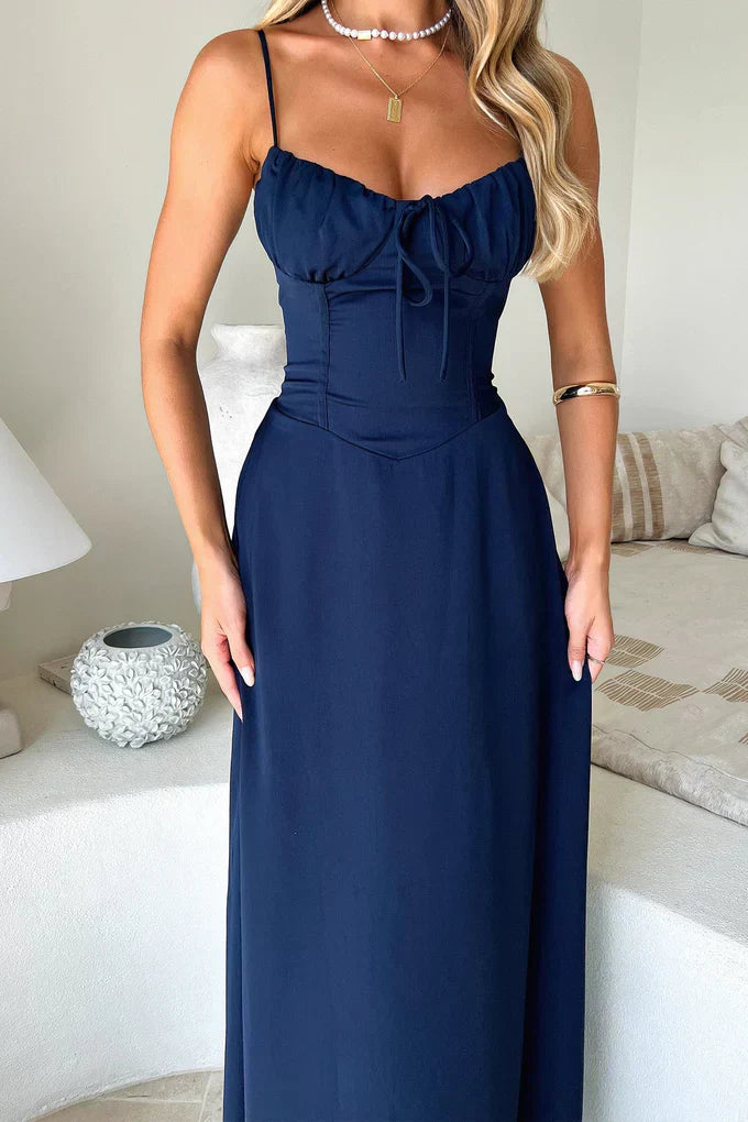 Lorraine - Elegant Spaghetti Strap Maxi Wrap Dress