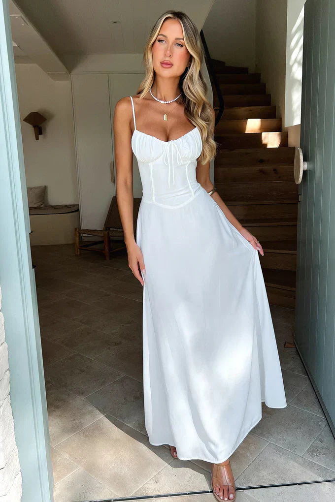 Lorraine - Elegant Spaghetti Strap Maxi Wrap Dress