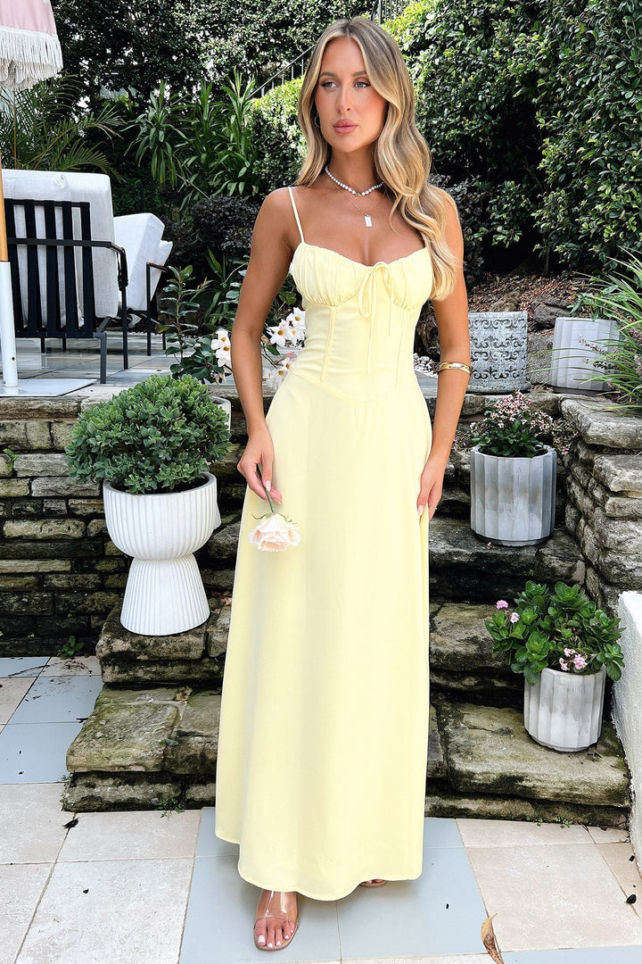 Lorraine - Elegant Spaghetti Strap Maxi Wrap Dress