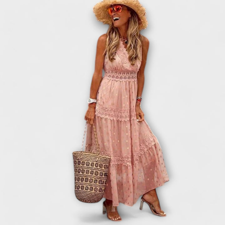 Joanne - Maxi Dress with Bohemian Lace